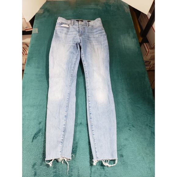 Lucky Brand Jeans Size 4 Womens Blue Stretch Pants Fray Hem Mid Rise Ava Skinny - Picture 2 of 14